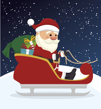 santa claus in carriage  isolated icon design, vector illustration  graphicのイラスト素材
