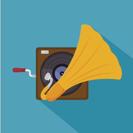 old gramophone  isolated icon design, vector illustration  graphicのイラスト素材