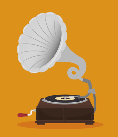 old gramophone  isolated icon design, vector illustration  graphicのイラスト素材