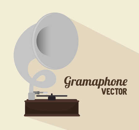 old gramophone  isolated icon design, vector illustration  graphicのイラスト素材