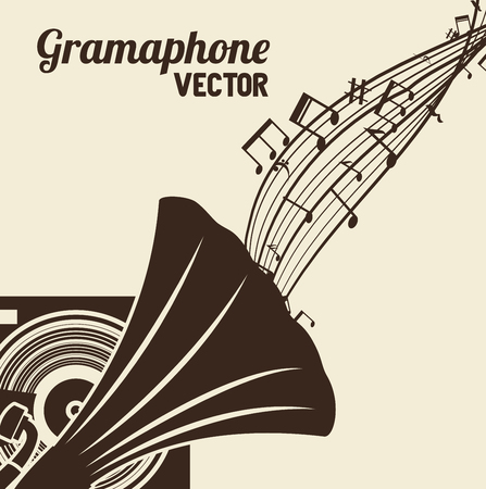 old gramophone  isolated icon design, vector illustration  graphicのイラスト素材