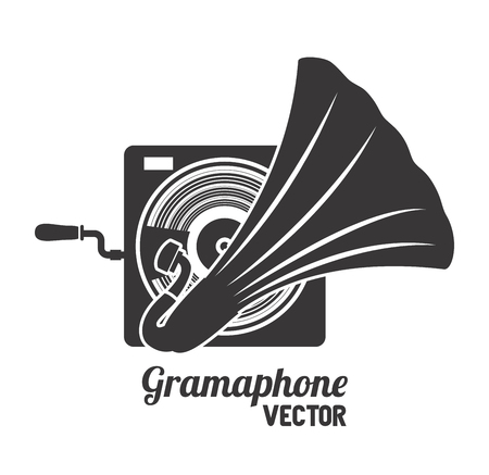 old gramophone  isolated icon design, vector illustration  graphicのイラスト素材