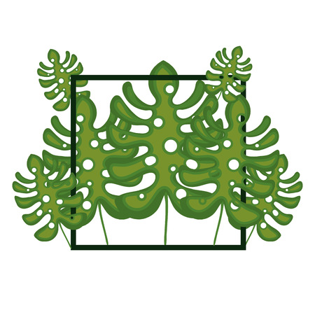 jungle leaves pattern isolated icon design, vector illustration  graphicのイラスト素材