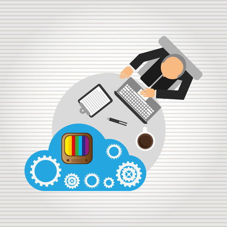 cloud computing design, vector illustrationのイラスト素材