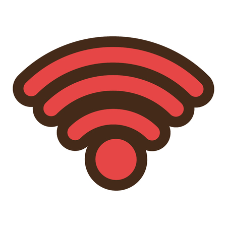 black and red connection wifi icon over isolated background,vector illustrationのイラスト素材