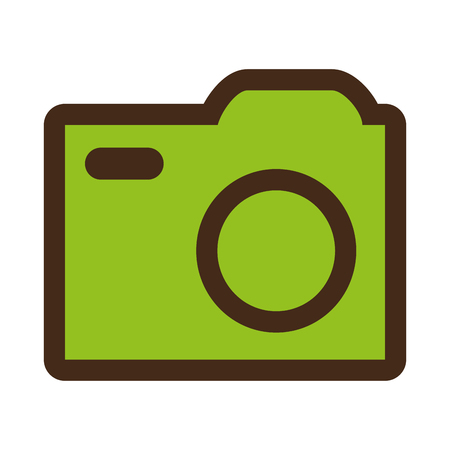 black and green camera icon technology concept front view over isolated background,vector illustrationのイラスト素材