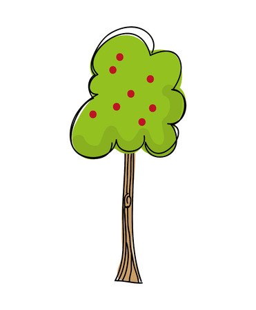 apple tree silhouette isolated icon design, vector illustration  graphicのイラスト素材