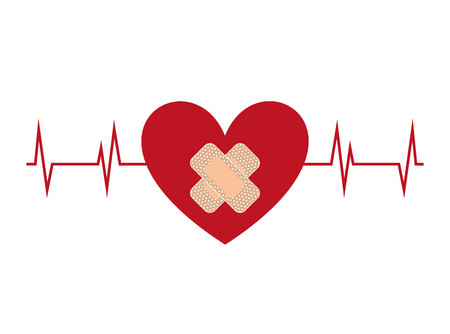 heart with bandages isolated icon design, vector illustration  graphicのイラスト素材
