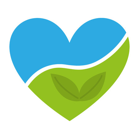 heart with leafs   isolated icon design, vector illustration  graphicのイラスト素材