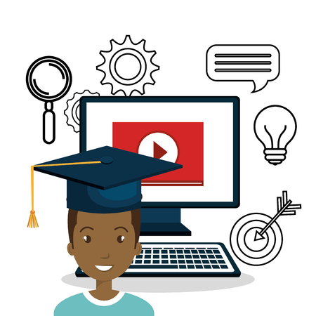 distance education design, vector illustration eps10 graphicのイラスト素材