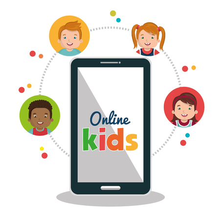 online kids design, vector illustration eps10 graphicのイラスト素材