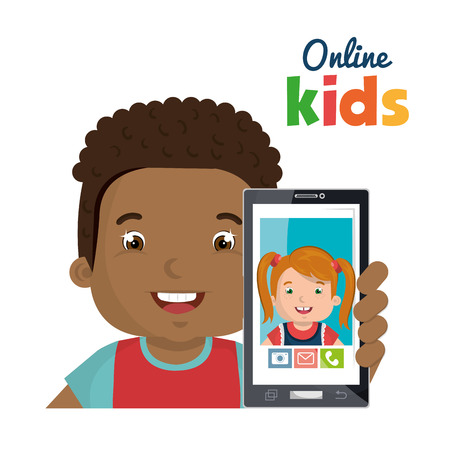 online kids design, vector illustration eps10 graphicのイラスト素材