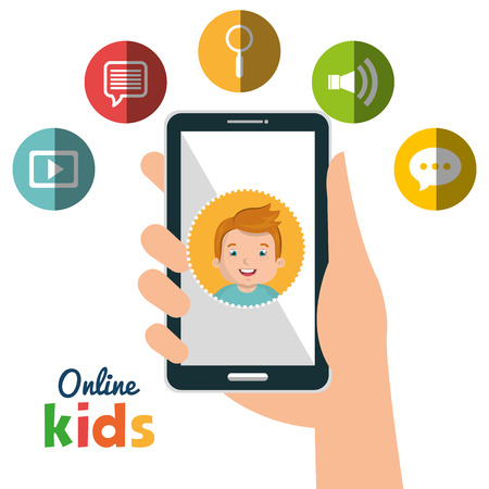 online kids design, vector illustration eps10 graphicのイラスト素材