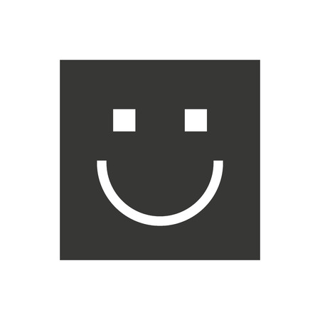 happy face square isolated icon design, vector illustration  graphicのイラスト素材