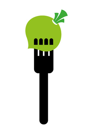 fork with onion   isolated icon design, vector illustration  graphicのイラスト素材