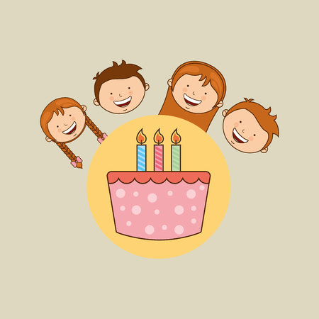 kids celebrating design, vector illustration eps10 graphicのイラスト素材