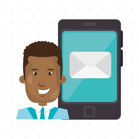 smartphone user design, vector illustration eps10 graphicのイラスト素材