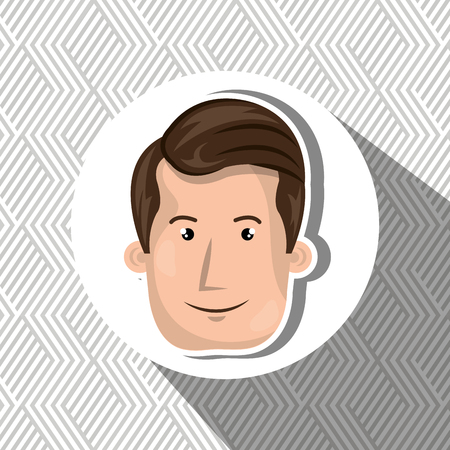 smiling face person design, vector illustration graphicのイラスト素材