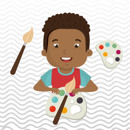 Happy child with in school design, vector illustration graphicのイラスト素材