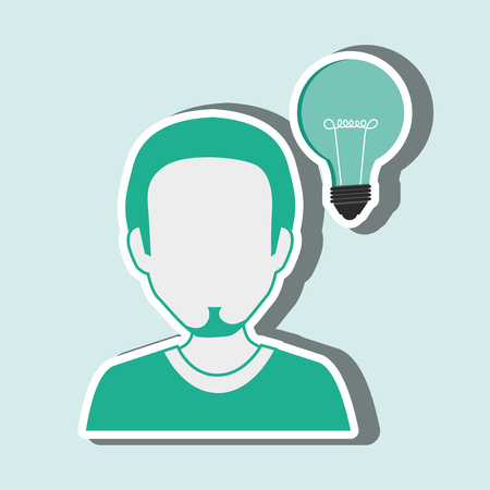 person and bulb design, vector illustration eps10 graphicのイラスト素材