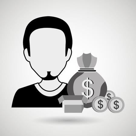 person and money concept design, vector illustration eps10 graphicのイラスト素材