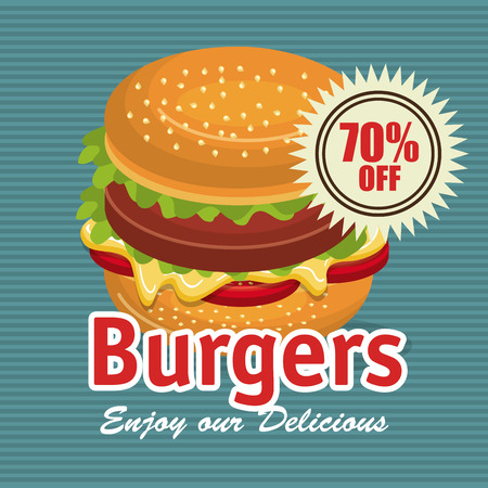 delicious burger isolated icon design, vector illustration  graphicのイラスト素材