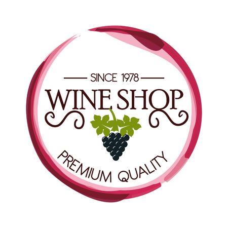 seal of quality wine isolated icon design, vector illustration  graphicのイラスト素材