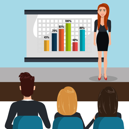 businesspeople in training process  isolated icon design, vector illustration  graphicのイラスト素材