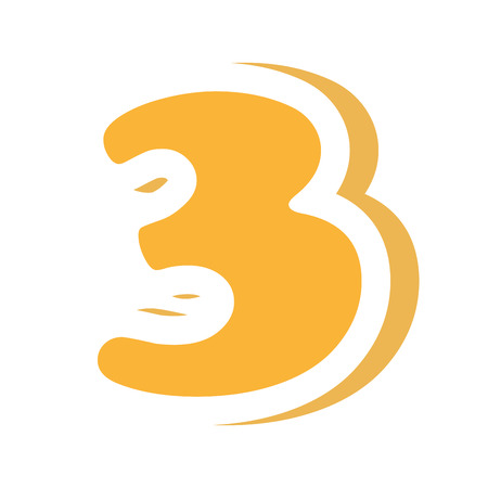 yellow colorful tree number with yellow color on the right side front view over isolated background, school concept,vector illustrationのイラスト素材