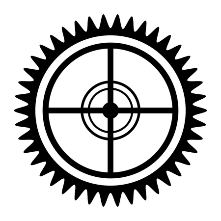 black and white radar icon over isolated background, vector illustrationのイラスト素材