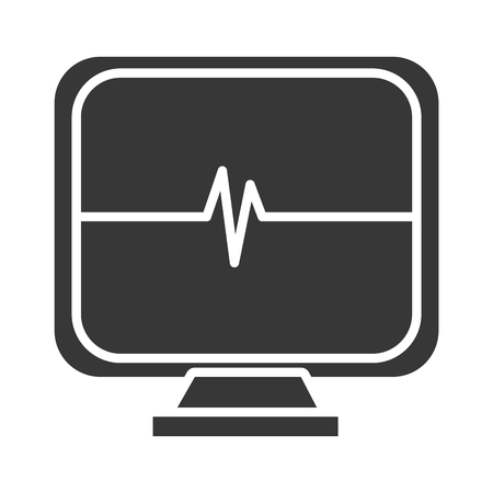 black and white computer screen with beats sign on the screen over isolated background, vector illustrationのイラスト素材