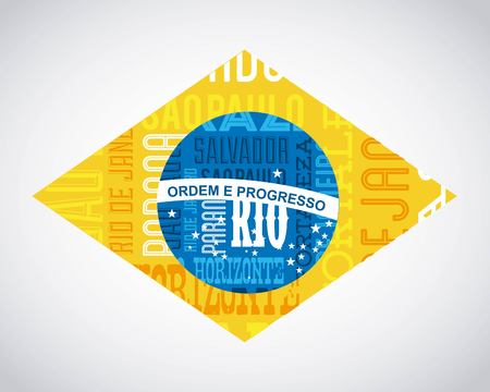 brazil poster isolated icon design, vector illustration  graphicのイラスト素材