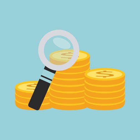 search money with magnifying isolated icon design, vector illustration  graphicのイラスト素材