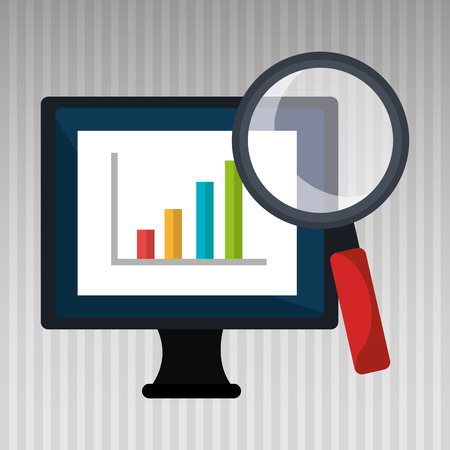 computer business statistics isolated icon design, vector illustration  graphicのイラスト素材