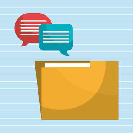 speech bubbles with folder isolated icon design, vector illustration  graphicのイラスト素材