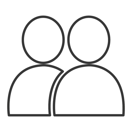 Couple silhouete line icon, teamwork theme, vector illustration,のイラスト素材