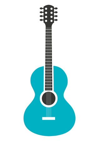 Acoustic blue guitar music instrument icon design, vector illustration image.のイラスト素材