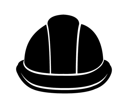 black helmet with white lines over isolated background, vector illustrationのイラスト素材