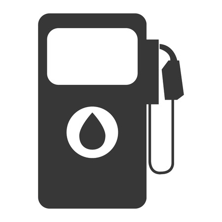 black gas station and white circle front view over isolated background, vector illustrationのイラスト素材