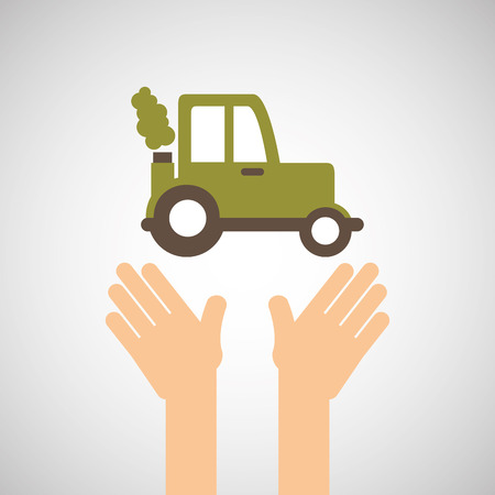 farm tractor isolated icon design, vector illustration  graphicのイラスト素材