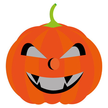 Halloween pumpkin cartoon isolated on white background, vector illustrationのイラスト素材