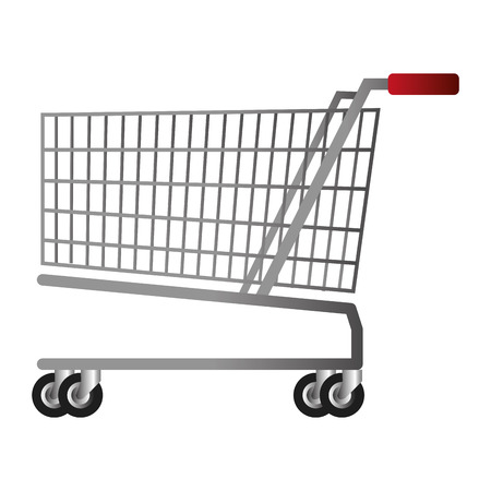 Shopping cart isolated on white background, vector illustration.のイラスト素材