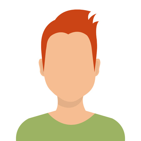 Young male profile avatar isolated on white background, vector illustration.のイラスト素材