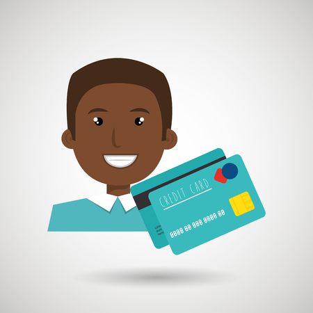 business person with credit card  isolated icon design, vector illustration  graphicのイラスト素材