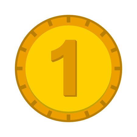 one dollar coin isolated icon design, vector illustration  graphicのイラスト素材