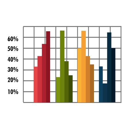 Growth statistics with graphics isolated icon, vector illustration design.のイラスト素材