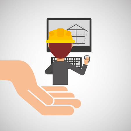 industry construction car in icon vector illustrationのイラスト素材