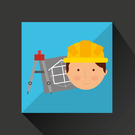 industry construction man working icon vector illustrationのイラスト素材