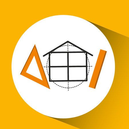 industry construction plan in icon vector illustrationのイラスト素材