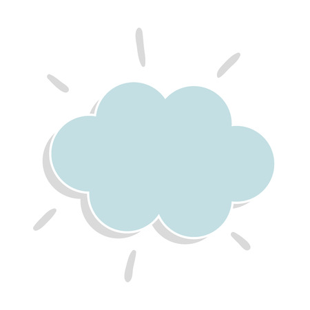 Blue cloud isolated flat icon, vector illustration design.のイラスト素材